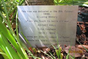 Ashley Mark Douglas Hall - Memorial Plaque