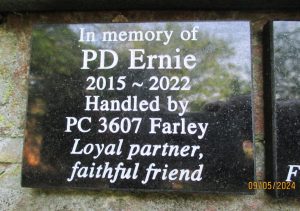 Police Dog Ernie - Memorial Plaque