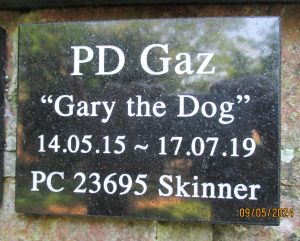 Police Dog Gary "Gaz" - Memorial Plaque